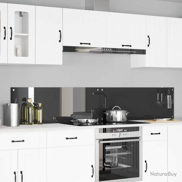 Cr�dence de cuisine 2 pcs Gris fonc� 110 x 40 cm verre tremp�