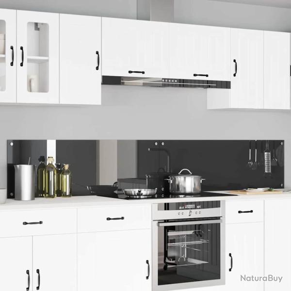Cr�dence de cuisine 2 pcs Gris fonc� 120 x 40 cm verre tremp�
