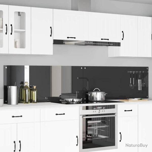 Cr�dence de cuisine 2 pcs Gris fonc� 120 x 50 cm verre tremp�