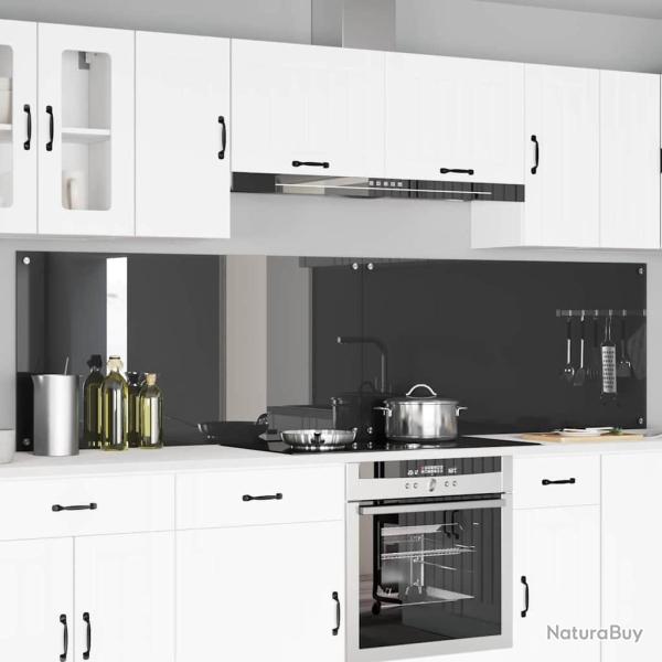 Cr�dence de cuisine 2 pcs Gris fonc� 120 x 60 cm verre tremp�