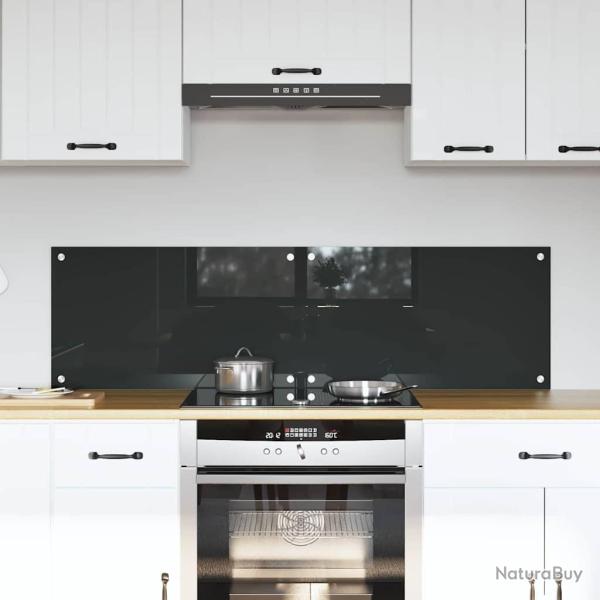Cr�dence de cuisine 2 pcs Gris fonc� 70 x 40 cm verre tremp�