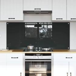 Cr&eacute;dence de cuisine 2 pcs Gris fonc&eacute; 70 x 60 cm verre tremp&eacute;