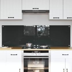 Cr&eacute;dence de cuisine 2 pcs Gris fonc&eacute; 80 x 50 cm verre tremp&eacute;
