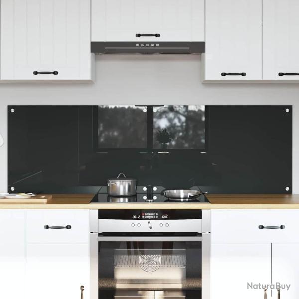 Cr�dence de cuisine 2 pcs Gris fonc� 80 x 50 cm verre tremp�