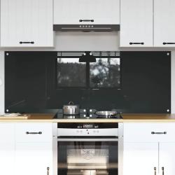 Cr&eacute;dence de cuisine 2 pcs Gris fonc&eacute; 80 x 60 cm verre tremp&eacute;
