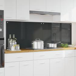 Cr&eacute;dence de cuisine 2 pcs Gris fonc&eacute; 90 x 60 cm verre tremp&eacute;