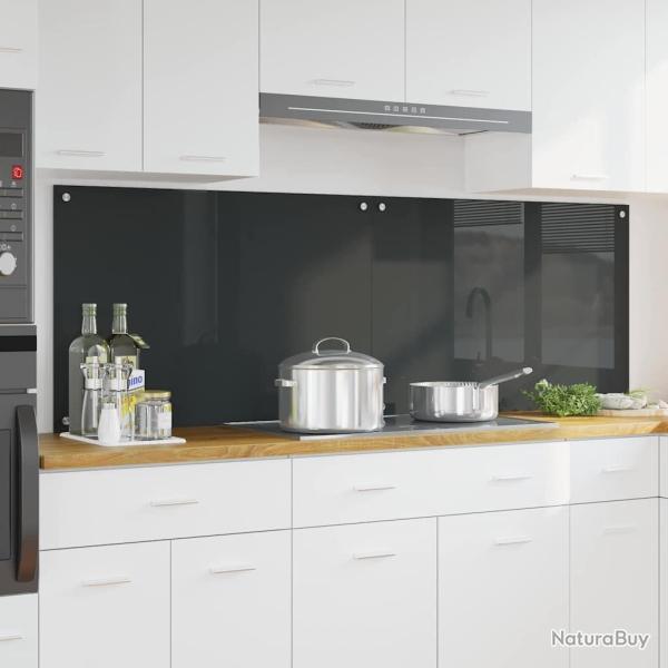 Cr�dence de cuisine 2 pcs Gris fonc� 90 x 60 cm verre tremp�