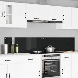 Cr&eacute;dence de cuisine 2 pcs Noir 110 x 40 cm verre tremp&eacute;