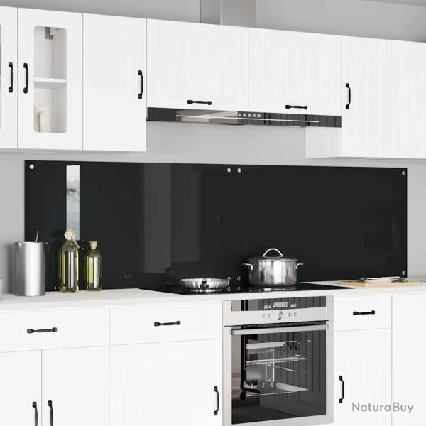 Cr�dence de cuisine 2 pcs Noir 110 x 60 cm verre tremp�