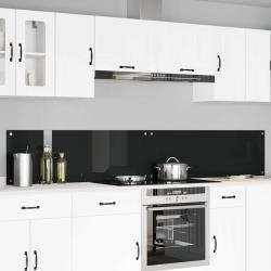 Cr&eacute;dence de cuisine 2 pcs Noir 120 x 40 cm verre tremp&eacute;