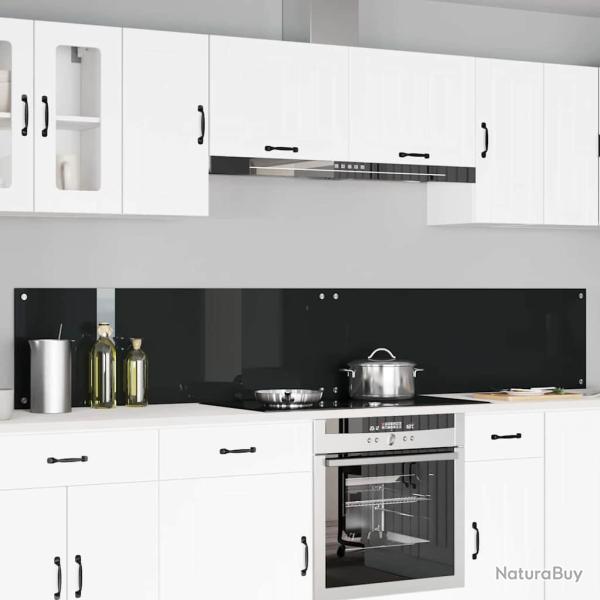 Cr�dence de cuisine 2 pcs Noir 120 x 40 cm verre tremp�