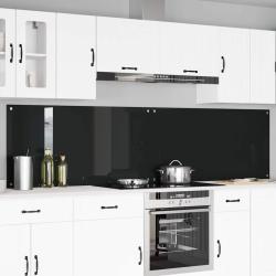 Cr&eacute;dence de cuisine 2 pcs Noir 120 x 60 cm verre tremp&eacute;