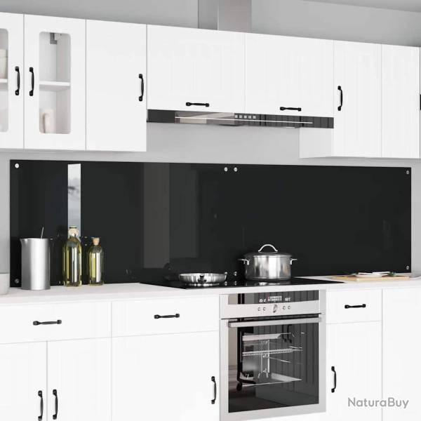 Cr�dence de cuisine 2 pcs Noir 120 x 60 cm verre tremp�