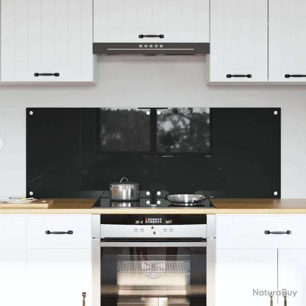 Cr�dence de cuisine 2 pcs Noir 70 x 50 cm verre tremp�