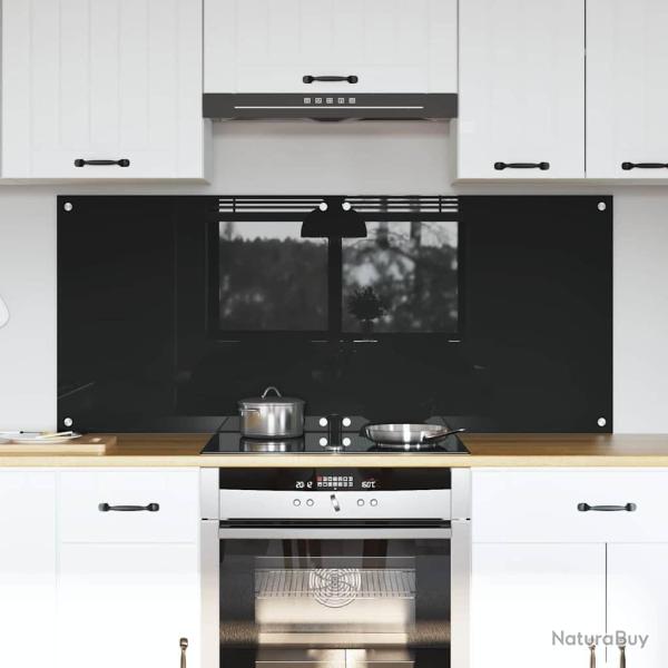 Cr�dence de cuisine 2 pcs Noir 70 x 60 cm verre tremp�