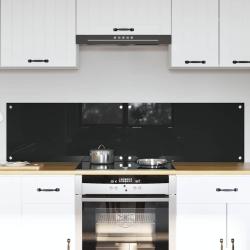 Cr&eacute;dence de cuisine 2 pcs Noir 80 x 40 cm verre tremp&eacute;