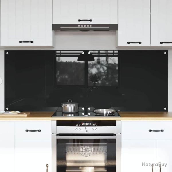 Cr�dence de cuisine 2 pcs Noir 80 x 60 cm verre tremp�