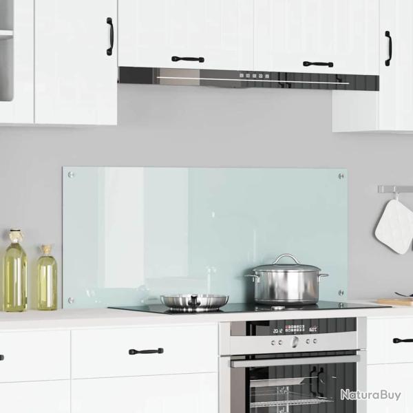 Cr�dence de cuisine Blanc 120 x 50 cm verre tremp�