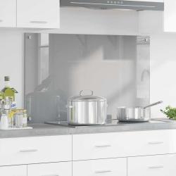 Cr&eacute;dence de cuisine Gris clair 100 x 60 cm verre tremp&eacute;