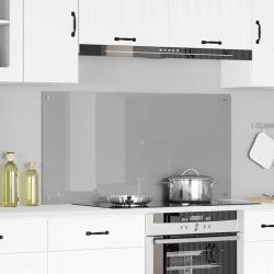Cr&eacute;dence de cuisine Gris clair 120 x 60 cm verre tremp&eacute;