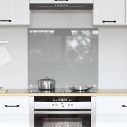 Cr&eacute;dence de cuisine Gris clair 70 x 60 cm verre tremp&eacute;