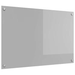 Cr&eacute;dence de cuisine Gris clair 90 x 60 cm verre tremp&eacute;