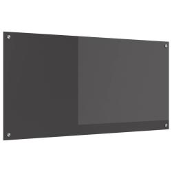 Cr&eacute;dence de cuisine Gris fonc&eacute; 120 x 60 cm verre tremp&eacute;