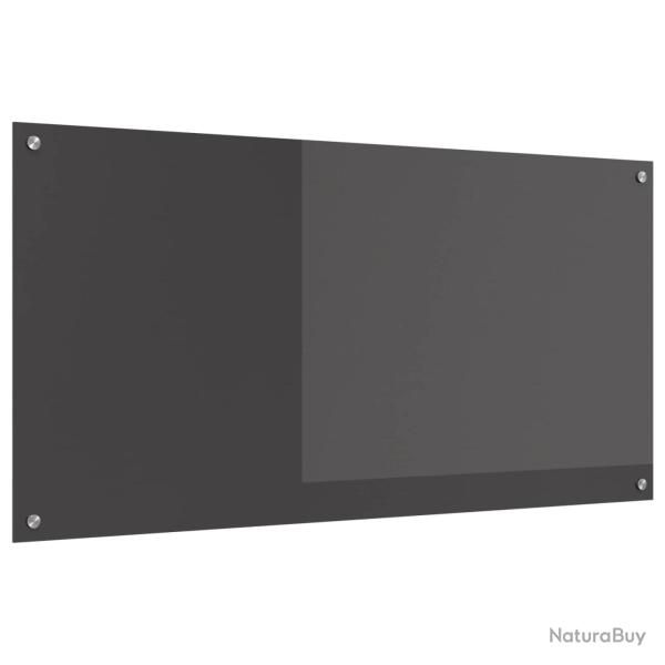 Cr�dence de cuisine Gris fonc� 120 x 60 cm verre tremp�