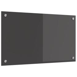 Cr&eacute;dence de cuisine Gris fonc&eacute; 70 x 40 cm verre tremp&eacute;