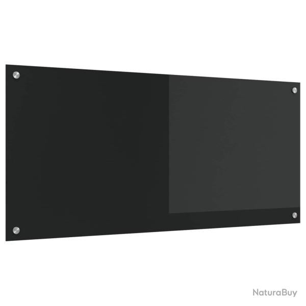 Cr�dence de cuisine Noir 110 x 50 cm verre tremp�
