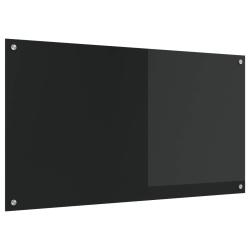 Cr&eacute;dence de cuisine Noir 110 x 60 cm verre tremp&eacute;