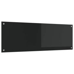 Cr&eacute;dence de cuisine Noir 120 x 40 cm verre tremp&eacute;