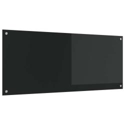 Cr&eacute;dence de cuisine Noir 120 x 50 cm verre tremp&eacute;