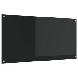 Cr&eacute;dence de cuisine Noir 120 x 60 cm verre tremp&eacute;