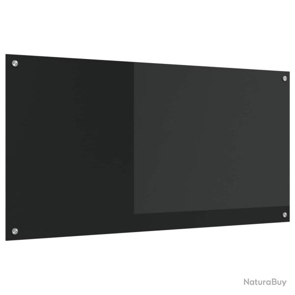 Cr�dence de cuisine Noir 120 x 60 cm verre tremp�