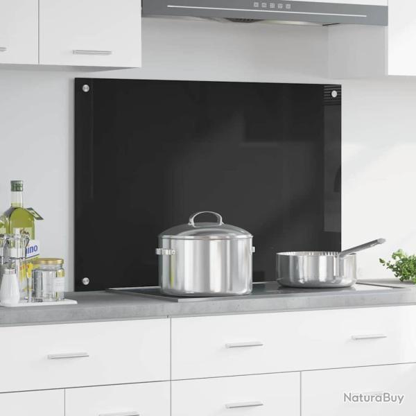 Cr�dence de cuisine Noir 90 x 60 cm verre tremp�