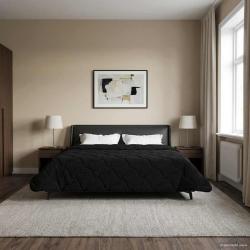 Duvet d'&eacute;t&eacute; simple Matelass&eacute; Noir 240 x 260 cm