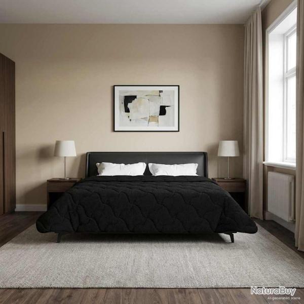 Duvet d'�t� simple Matelass� Noir 240 x 260 cm