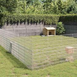 Enclos d'animaux en libert&eacute; 48panneaux 54x100 cm fer galvanis&eacute;