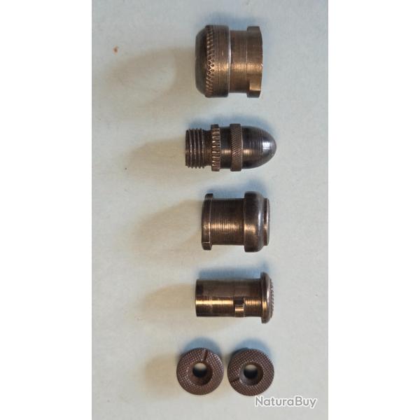 Cinq mod�les de bouchon de percuteur pour pistolet Le Francais 7,65 et 6,35 au choix