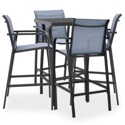 Ensemble de bar de 5 pcs Noir et gris