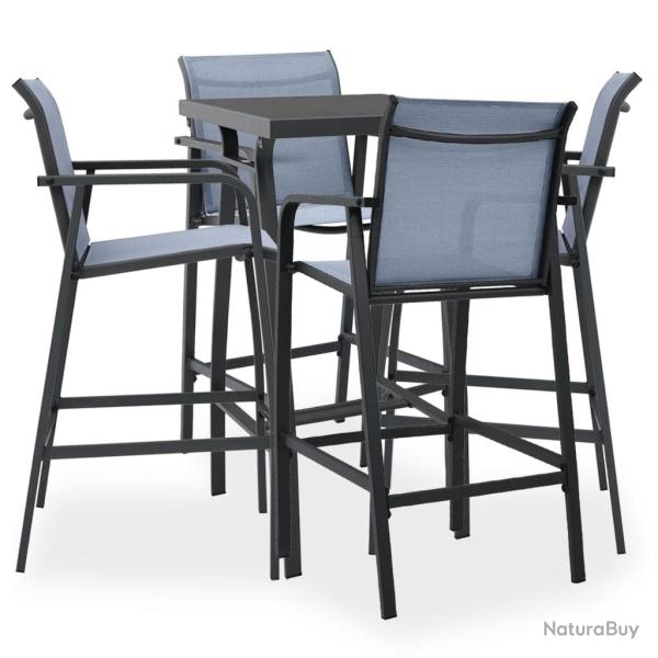 Ensemble de bar de 5 pcs Noir et gris