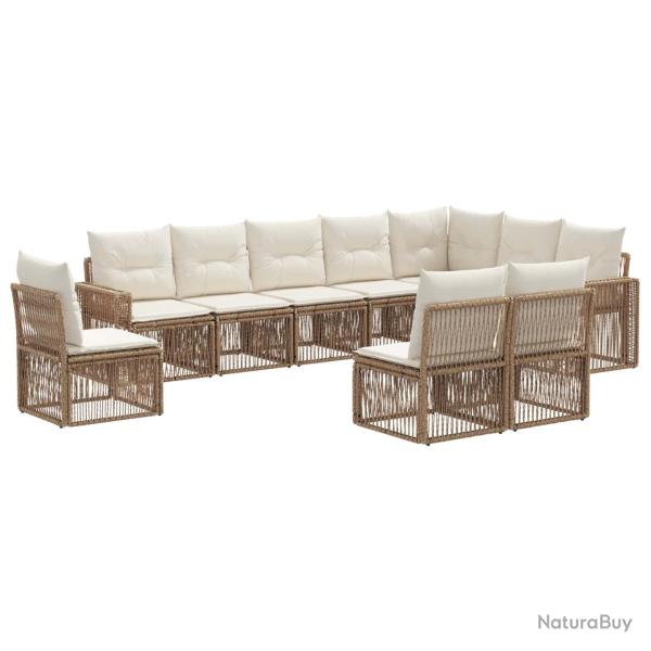 Ensemble de canap� de 10 pcs Beige et blanc cr�me