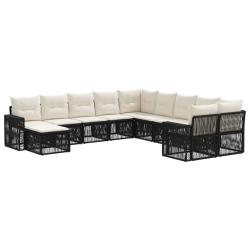 Ensemble de canap&eacute; de 11 pcs Noir et blanc cr&egrave;me
