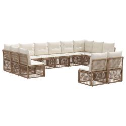 Ensemble de canap&eacute; de 12 pcs Beige polyrotin