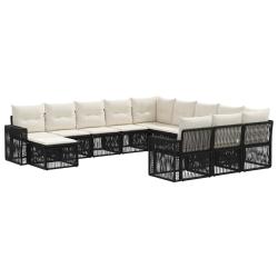 Ensemble de canap&eacute; de 12 pcs Noir et blanc cr&egrave;me