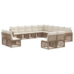 Ensemble de canap&eacute; de 13 pcs Beige et blanc cr&egrave;me