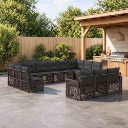 Ensemble de canap&eacute; de 13 pcs Gris et Gris fonc&eacute;