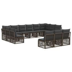 Ensemble de canap&eacute; de 13 pcs Gris polyrotin