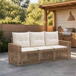 Ensemble de canap&eacute; de 3 pcs Beige et blanc cr&egrave;me